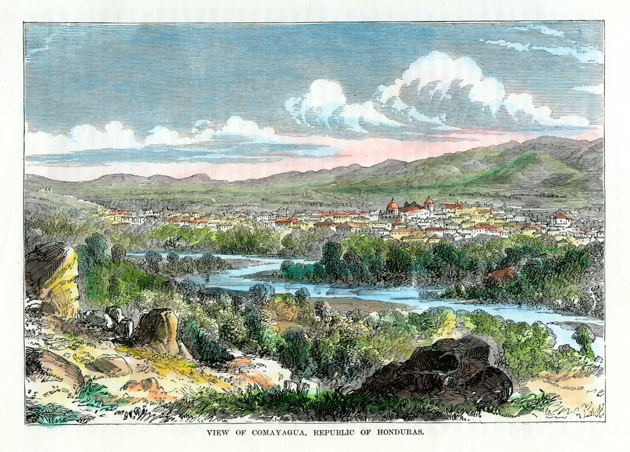 Widok Comayagua, Republika Hondurasu, ok. 1880 r. autorstwa Unbekannt
