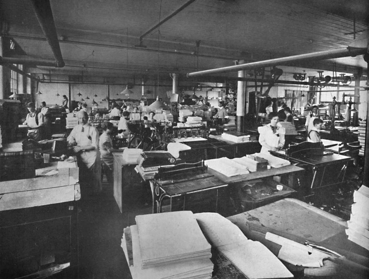 Widok Sali Przesyłki i Introligatorni, 1919 autorstwa Unbekannt