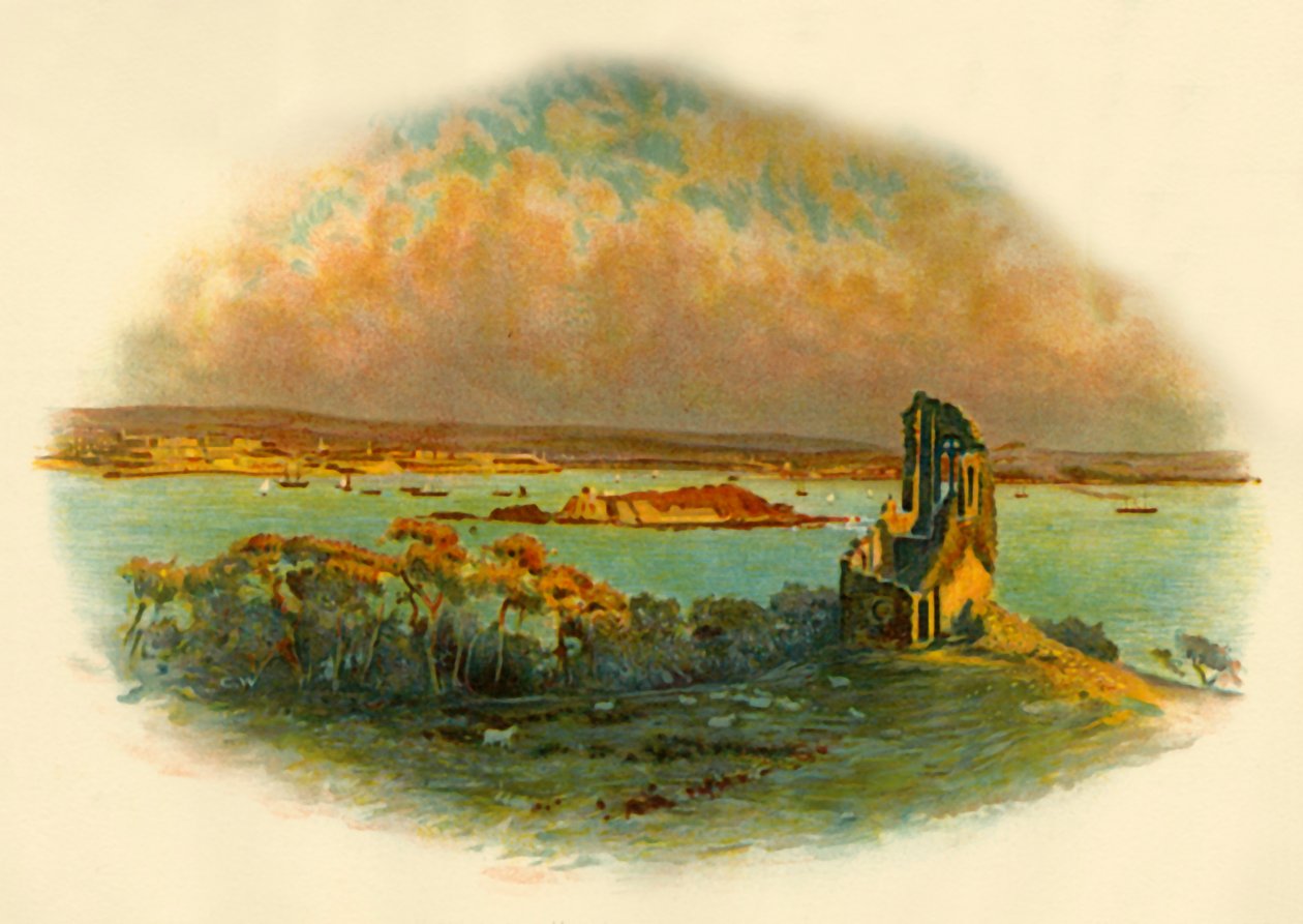 Widok na Mount Edgcumbe, Kornwalia, patrząc przez Plymouth Sound, c1890. autorstwa Unbekannt