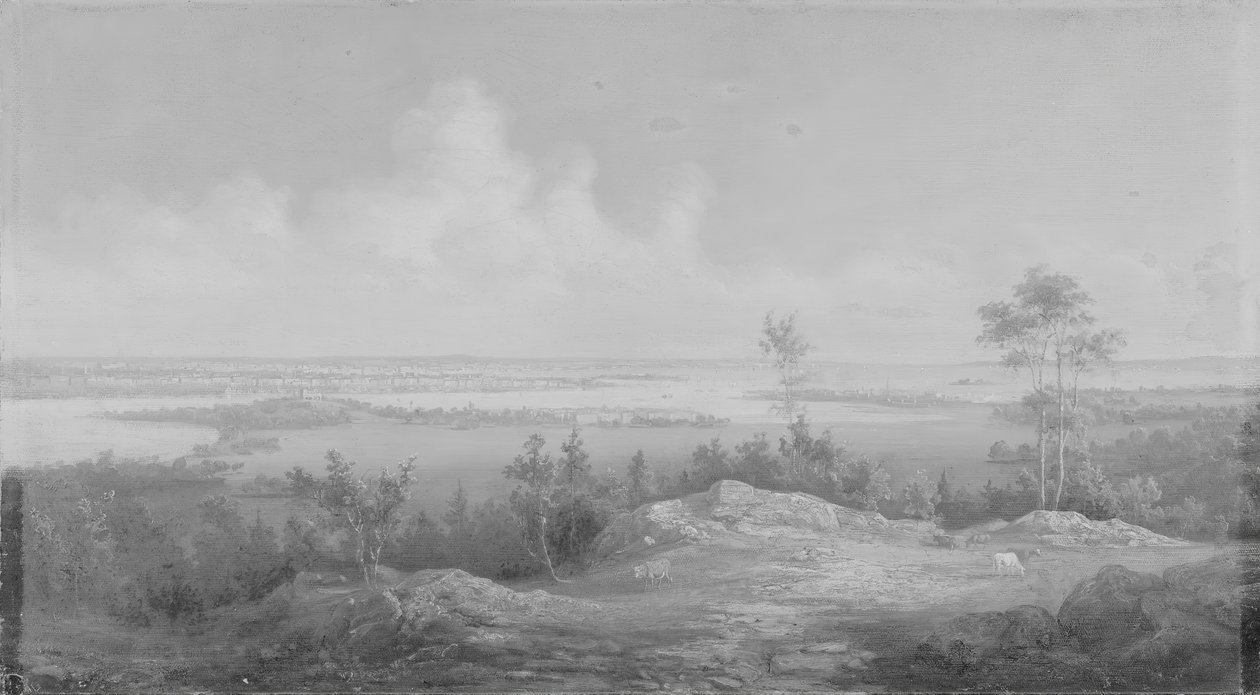 Widok na Nowy Jork z New Jersey, ca. 1850. autorstwa Unbekannt