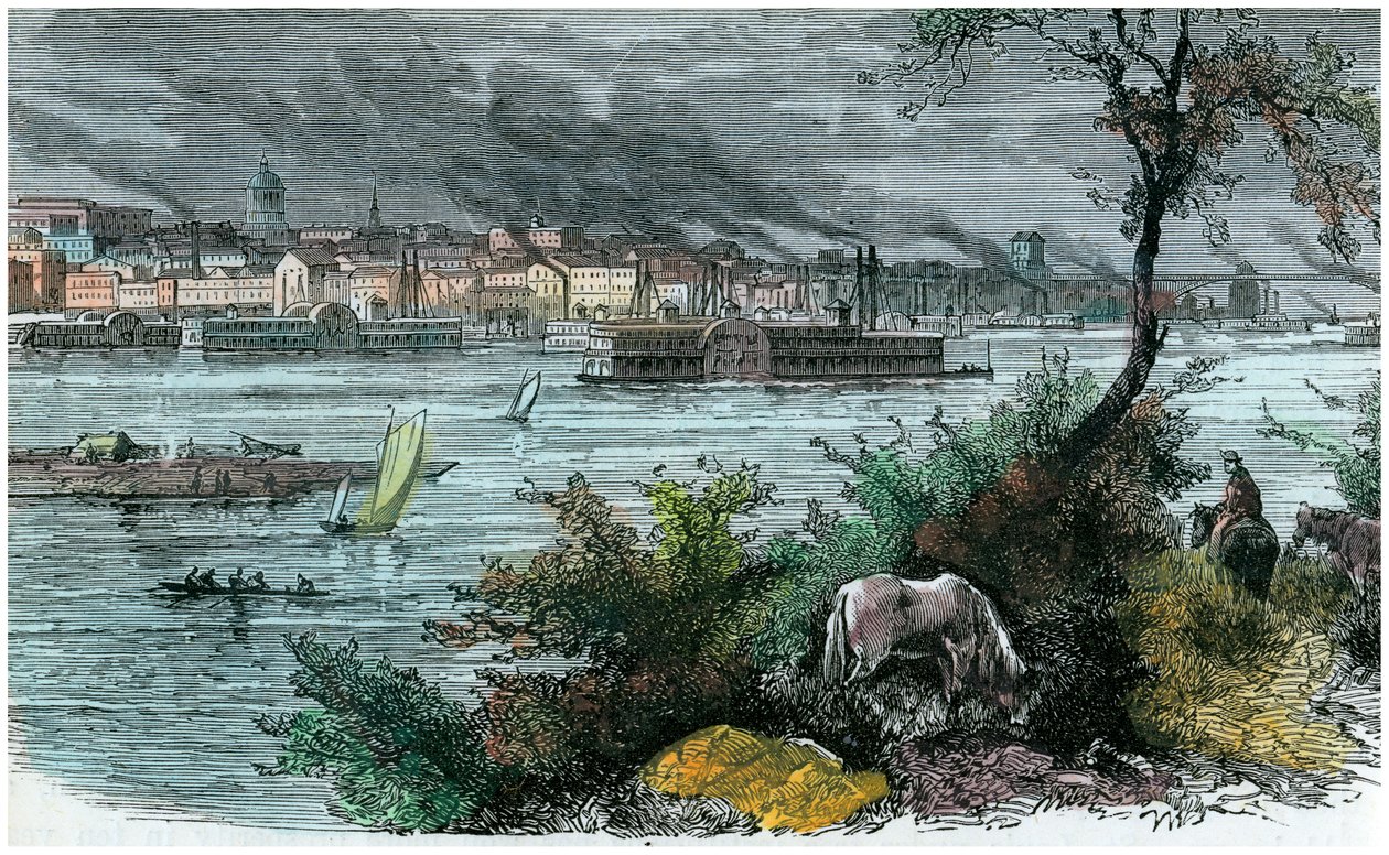 Widok St Louis, Missouri, USA, ok. 1880 r. autorstwa Unbekannt