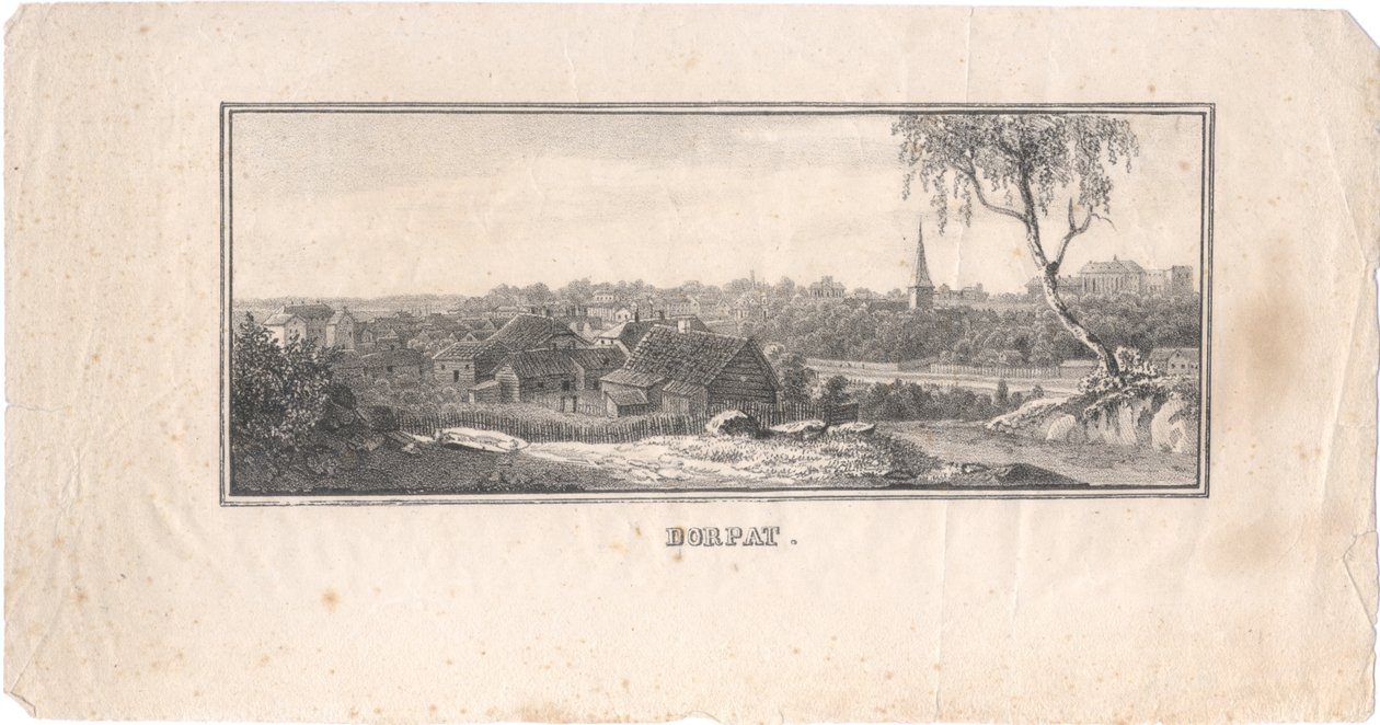 Widok na Tartu, 1800 autorstwa Unbekannt