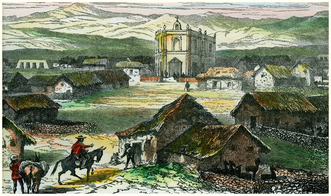 Widok Tiahuanaco, w pobliżu jeziora Titicaca, Boliwia, ok. 1880 r. autorstwa Unbekannt