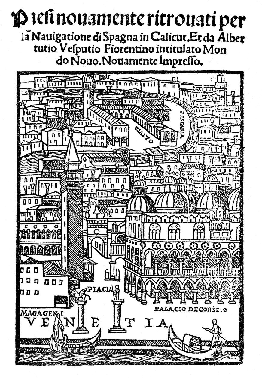 Widok Wenecji, drzeworyt, 1521 autorstwa Unbekannt