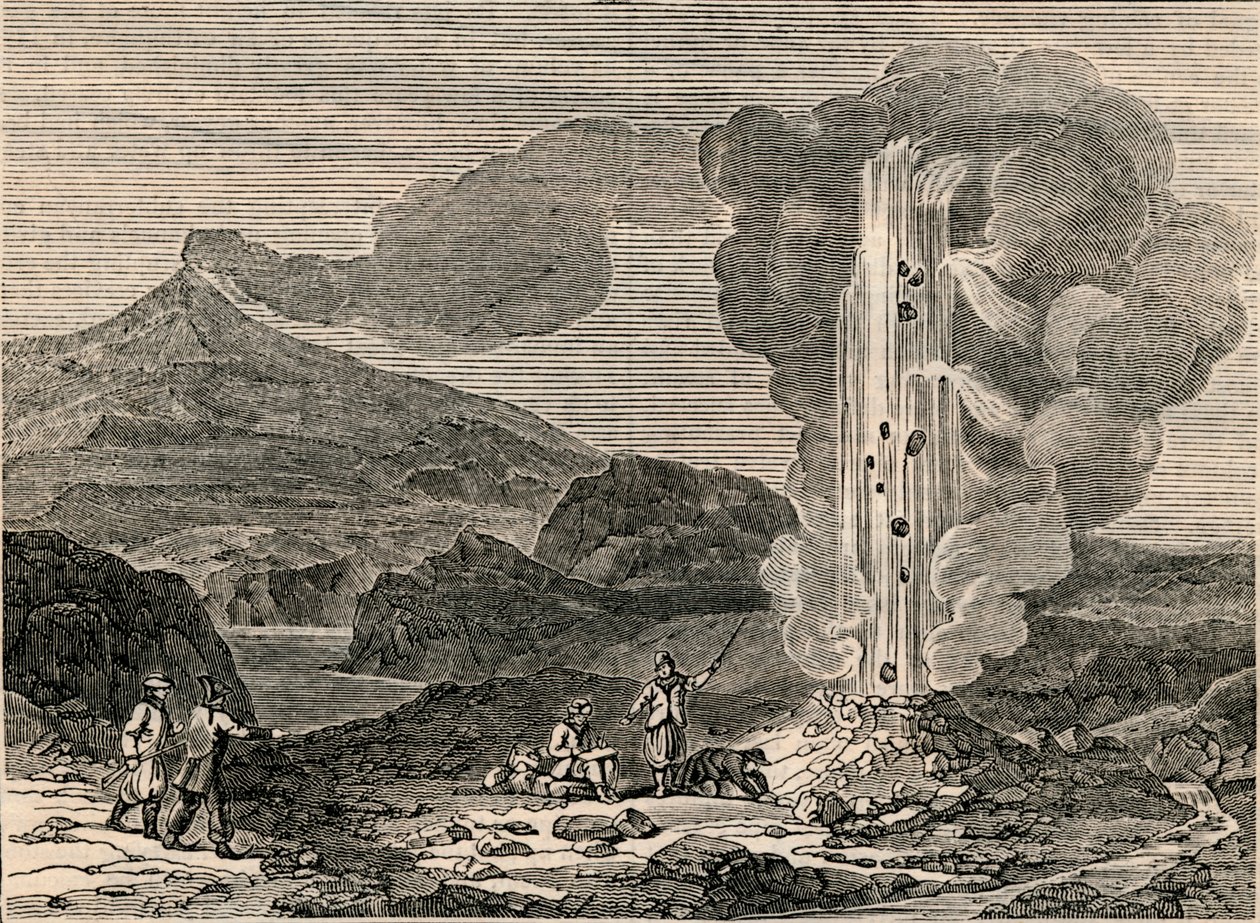 Widok gejzeru, czyli gorącej fontanny, 7 grudnia 1833 r. autorstwa Unbekannt