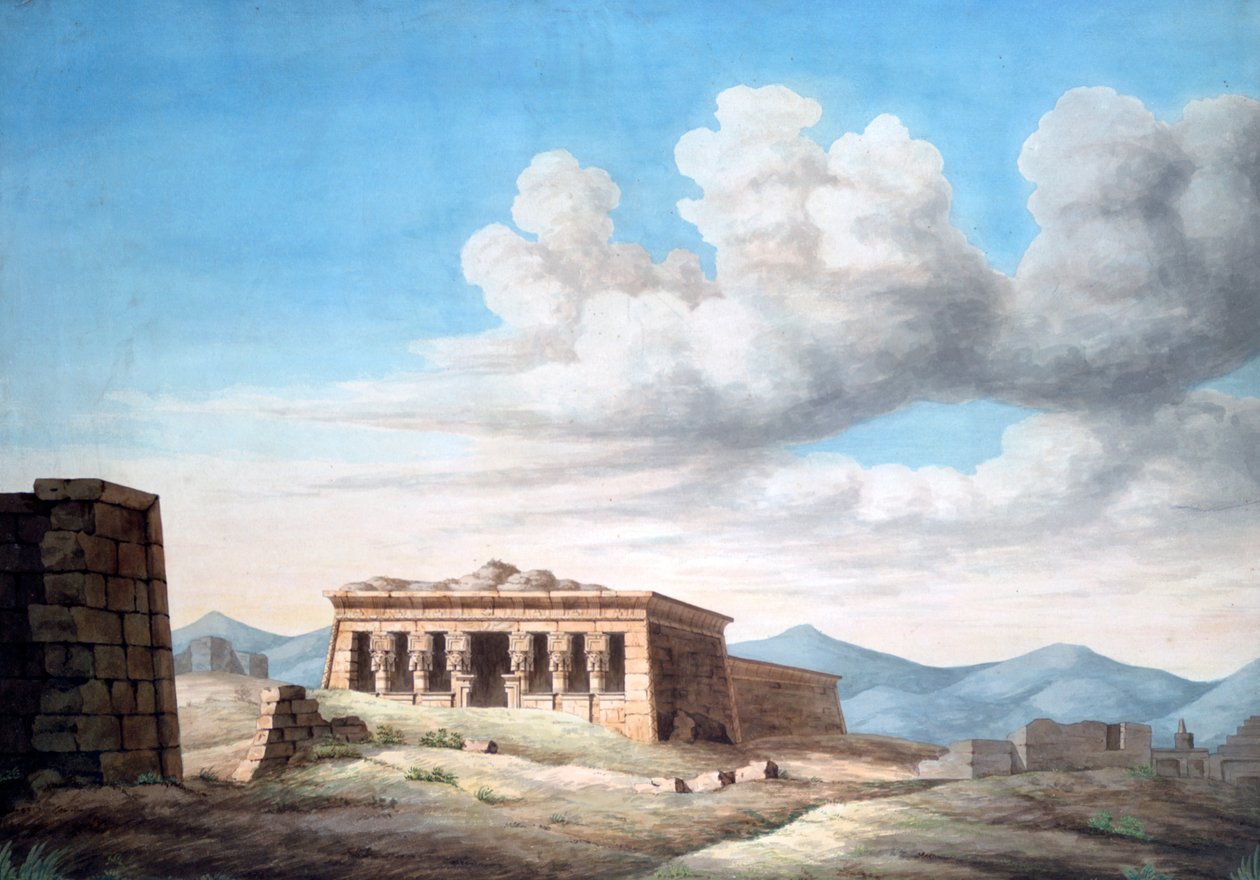 Widok świątyni egipskiej, Dendera, XIX w. autorstwa Unbekannt