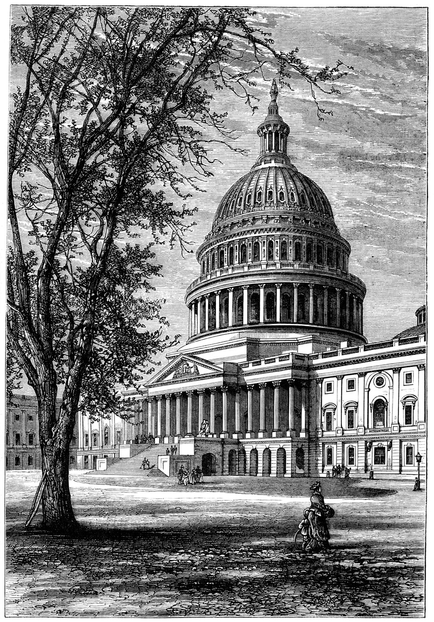 Widok na Kapitol, Waszyngton DC, USA, ok. 1880 r. autorstwa Unbekannt
