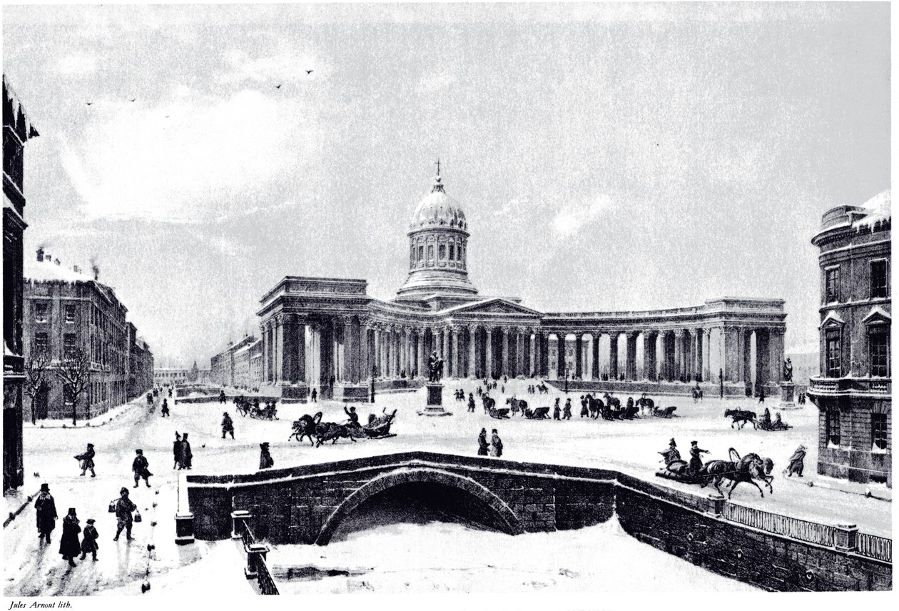 Widok katedry kazańskiej w Sankt Petersburgu, ok. godz. 1850 autorstwa Unbekannt