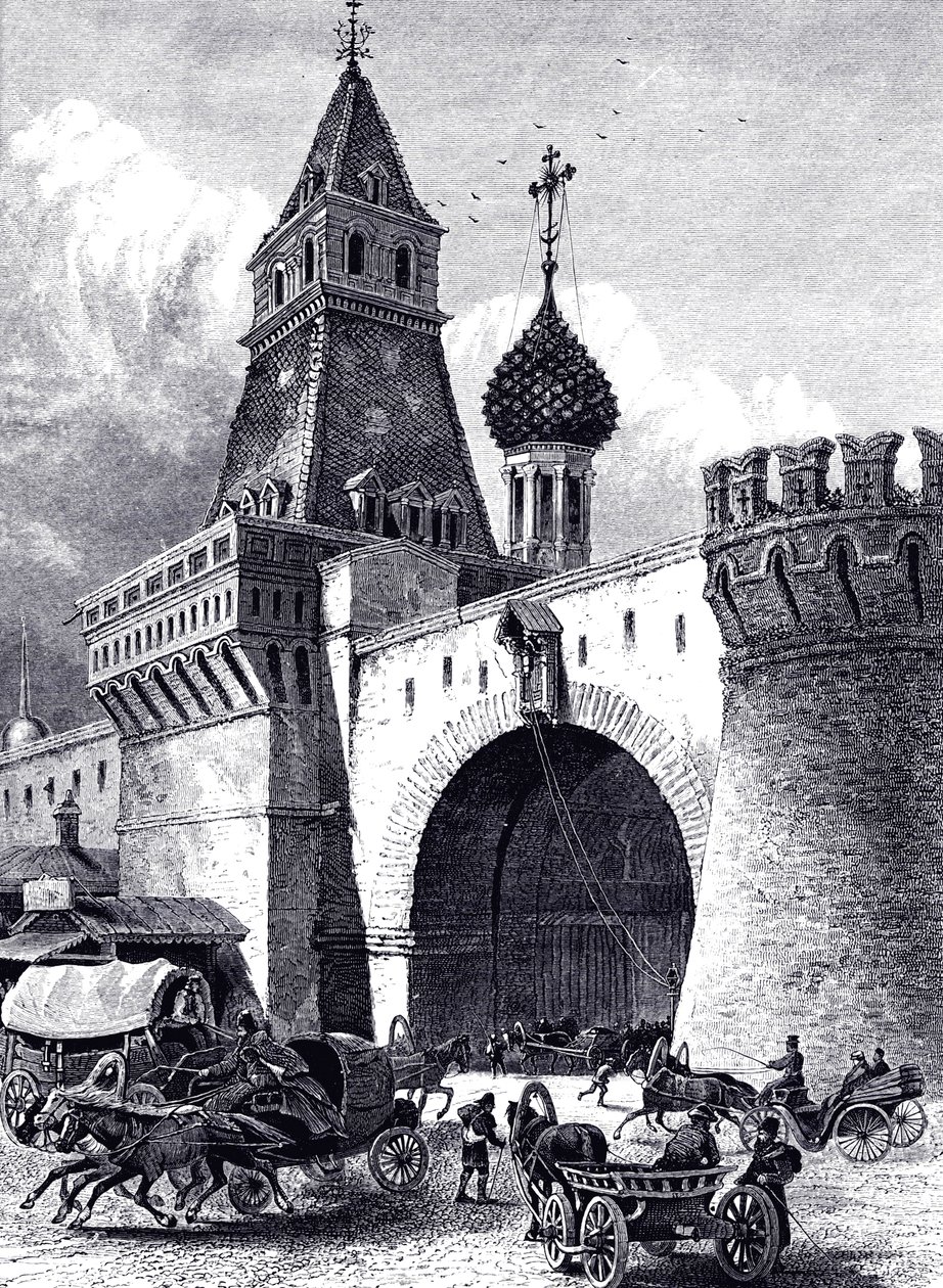 Widok Wieży Nikolskiej i Zbrojowni w Moskwie, ok. 1860 autorstwa Unbekannt