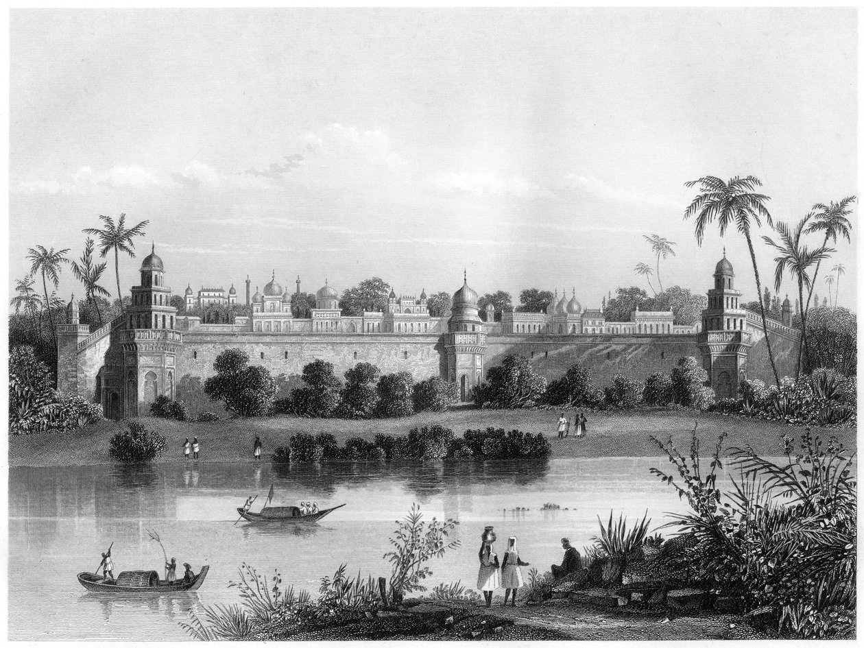 Widok pałacu w Agrze od strony rzeki, ok. 1860 r. autorstwa Unbekannt