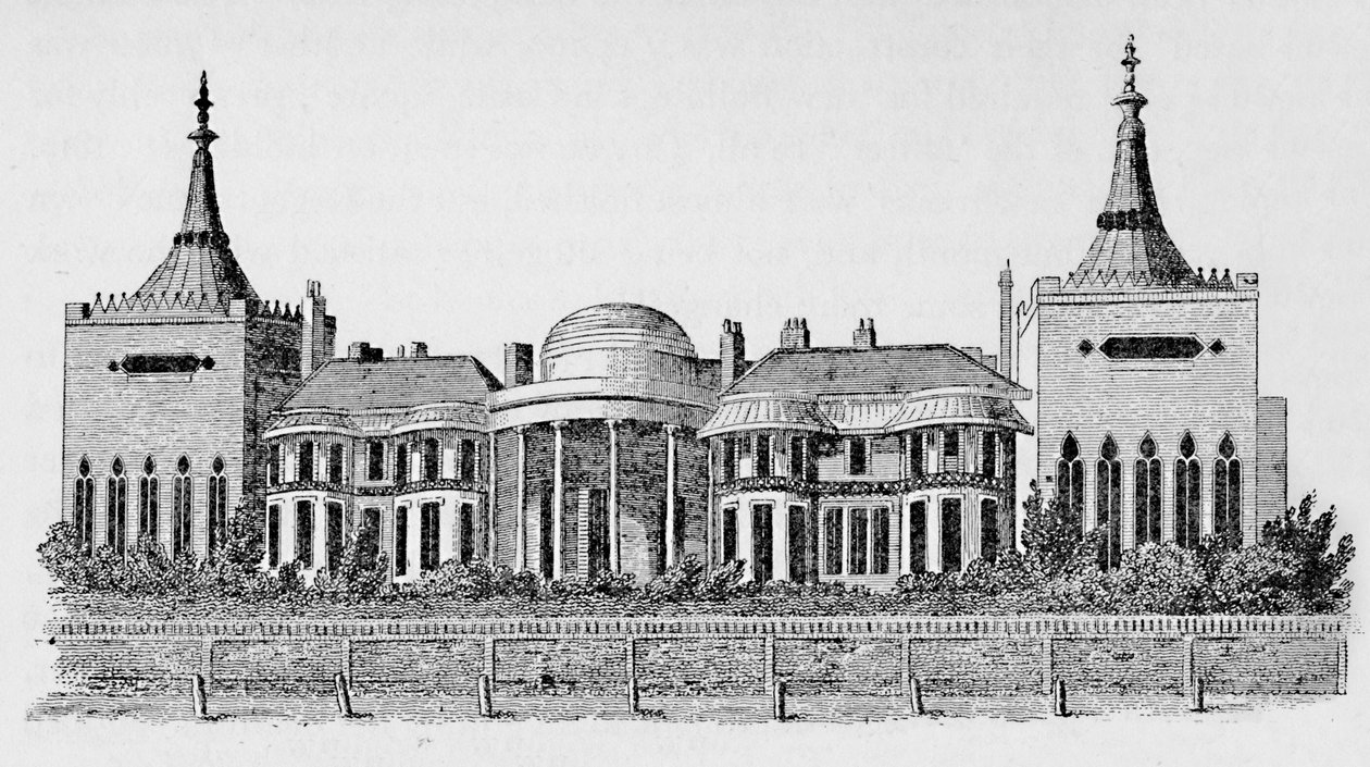 Widok pawilonu zaczerpnięty z Biblioteki Obiegowej Wrights, maj 1818, 1939 autorstwa Unbekannt