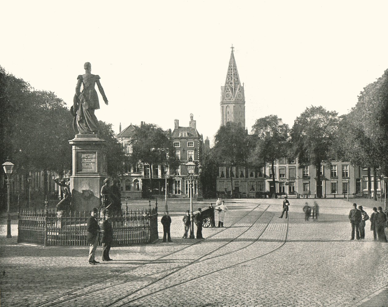 Widok na plac Vyverberg, Haga, Holandia, 1895. autorstwa Unbekannt