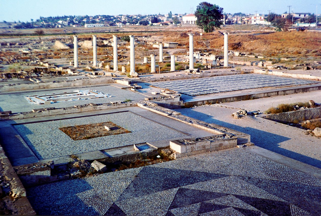Widok na pozostałości archeologiczne w Pella w Macedonii Środkowej. autorstwa Unbekannt