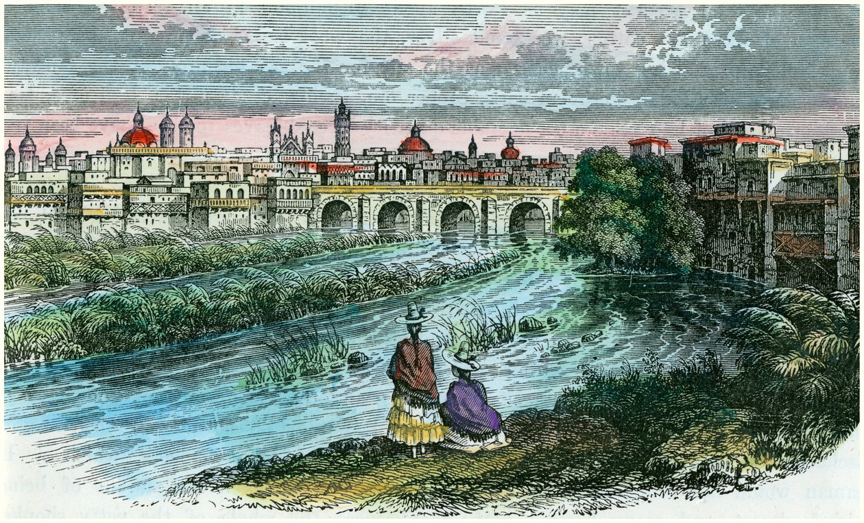 Widok miasta Lima, stolicy Peru, od strony rzeki Rimac, ok. 1875 r. autorstwa Unbekannt