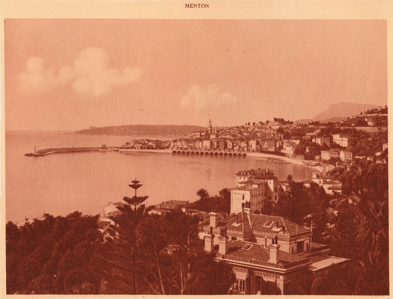 Widok z Garavan Boulevard, Menton, 1930. autorstwa Unbekannt