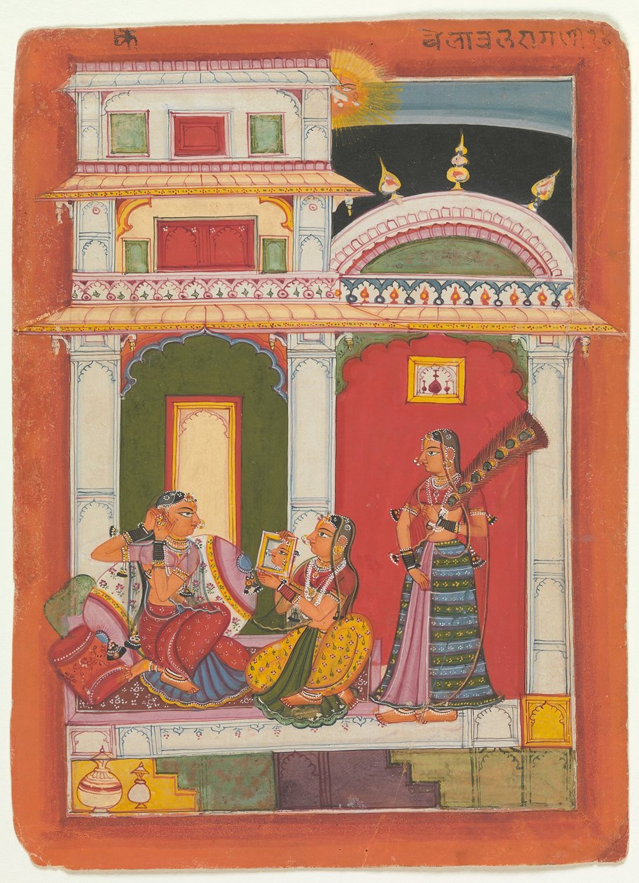 Vilaval Ragini: Folio z serii ragamali Girlanda trybów muzycznych, ca. 1680. autorstwa Unbekannt