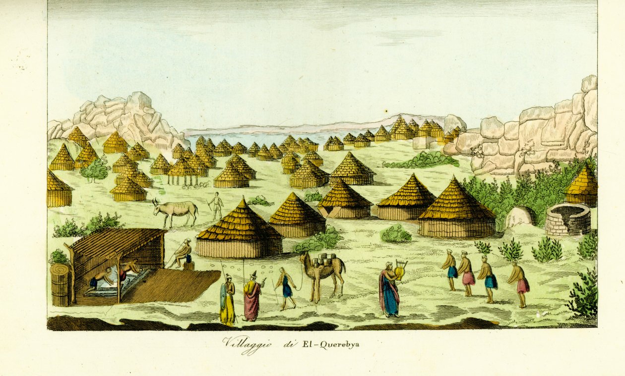 Wioska El Querebya (El Querebyn) pod Królestwem Funj Sennar, Sudan autorstwa Unbekannt