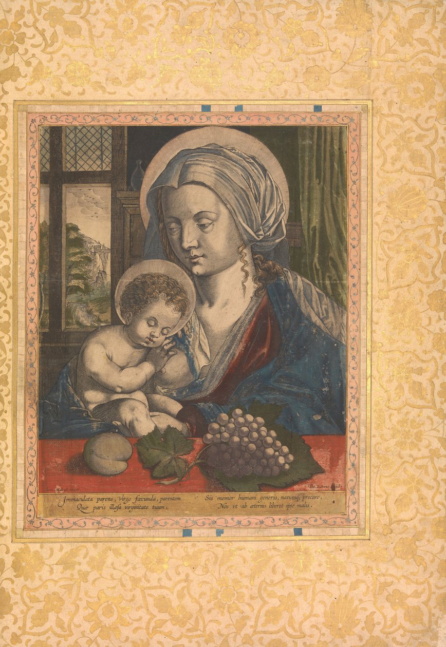 Dziewica z Dzieciątkiem, Folio z Albumu Bellini, ca. 1600. autorstwa Unbekannt