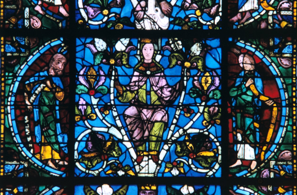 Dziewica i Prorocy, witraże, katedra w Chartres, Francja, 1194-1260 autorstwa Unbekannt
