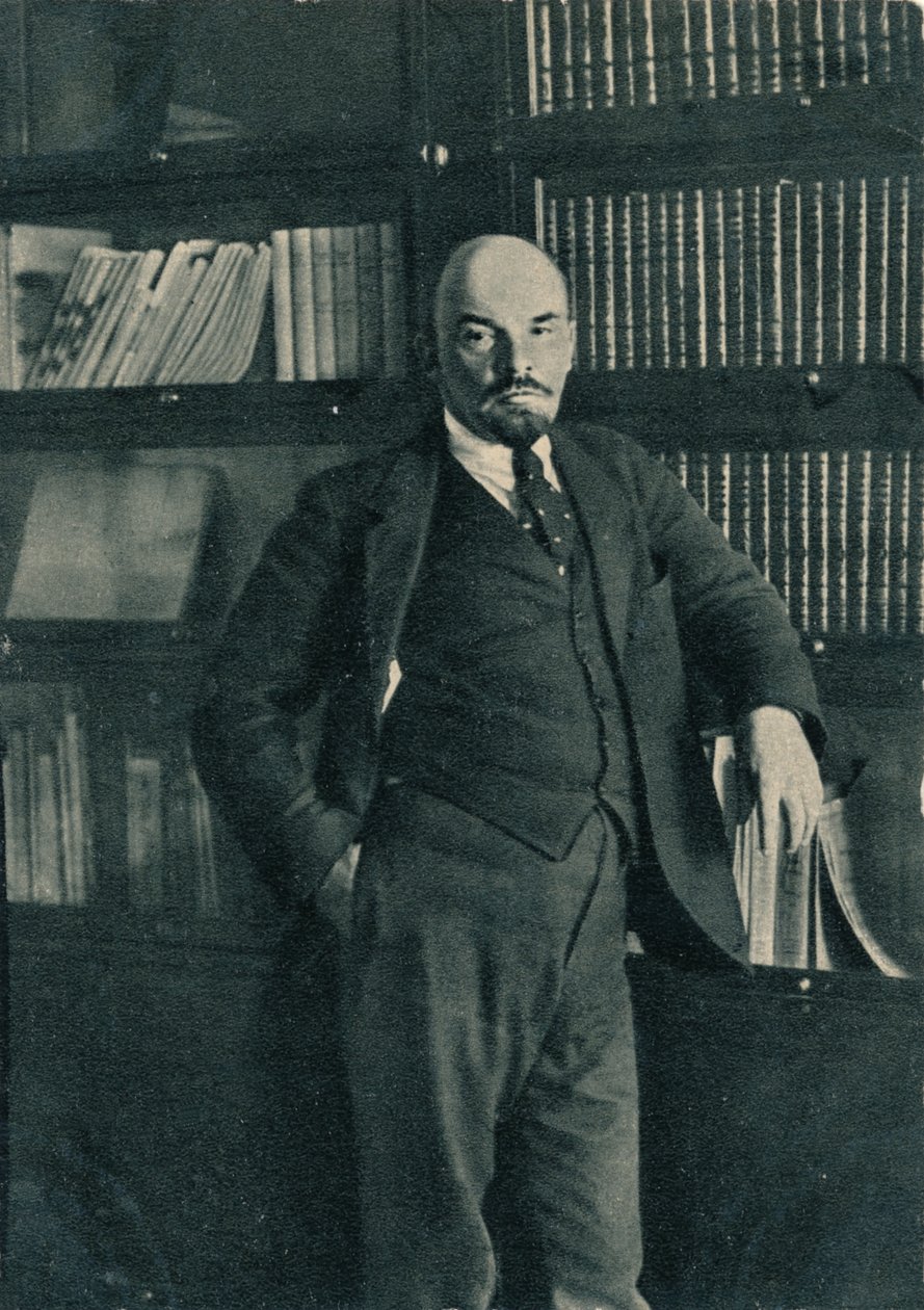 Władimir Ilich Lenin, rosyjski przywódca bolszewików, na Kremlu, Moskwa, Rosja, październik 1918 autorstwa Unbekannt