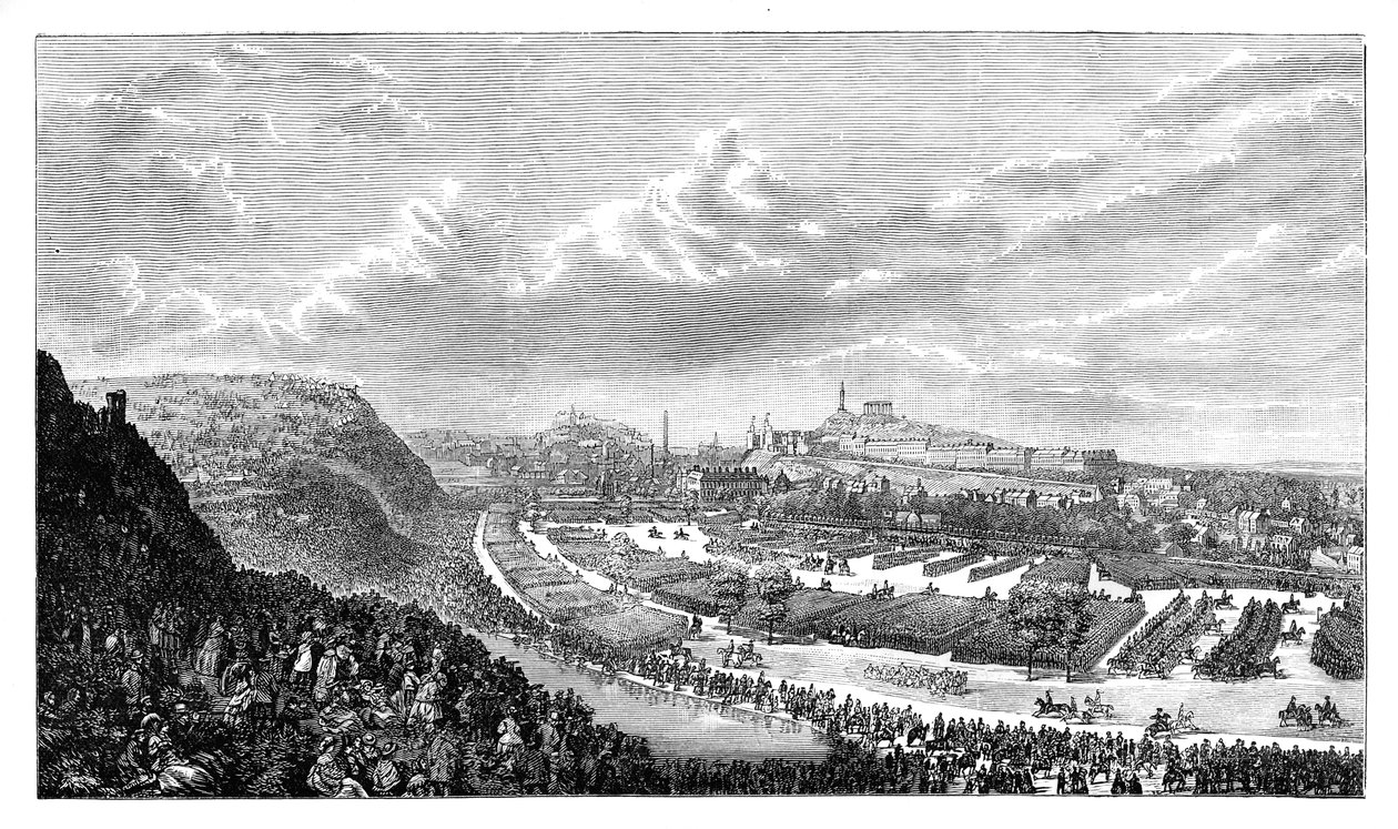 Recenzja wolontariusza w Queens Park, Edynburg, Szkocja, 1860 autorstwa Unbekannt