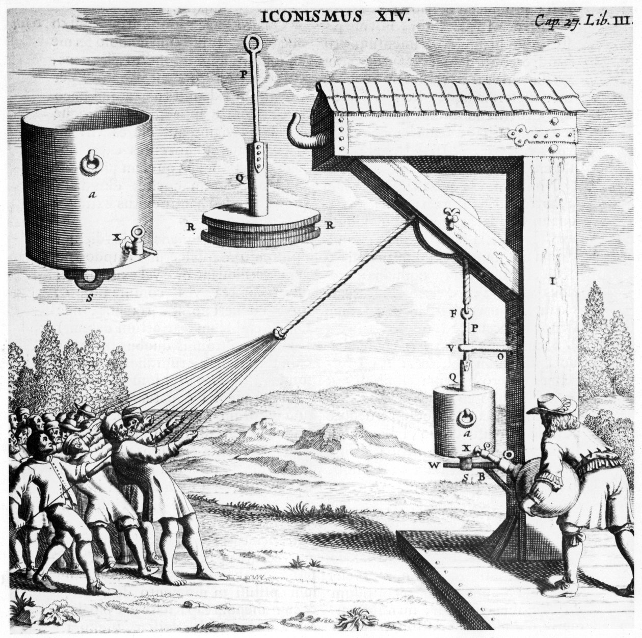 Demonstracja von Guerickesa siły próżni, 1654 1672 autorstwa Unbekannt