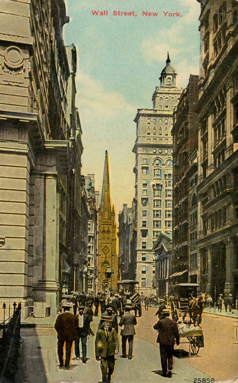 Wall Street, Nowy Jork, Nowy Jork, USA, c1890-c1909 autorstwa Unbekannt