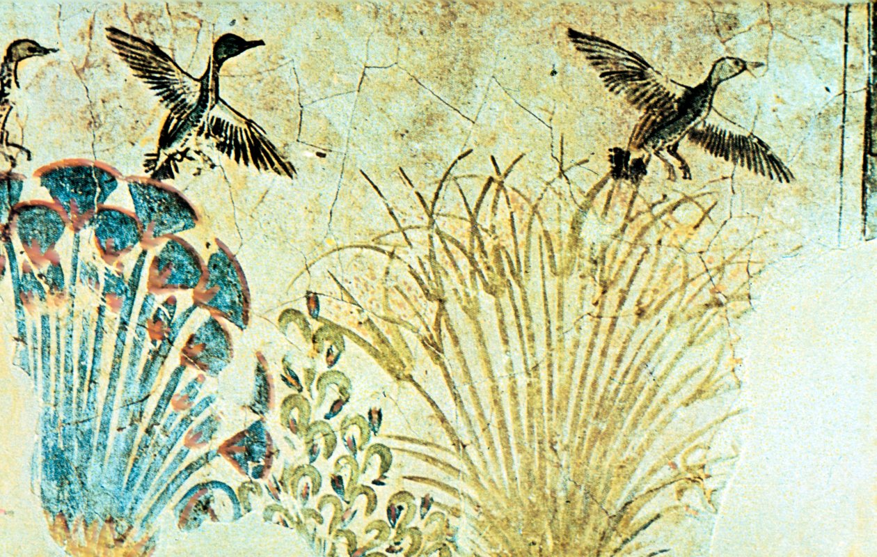 Malowidło ścienne z grobowca Echnatona, starożytnego Egipcjanina, XVIII dynastia, ok. 1375 r. p.n.e. autorstwa Unbekannt