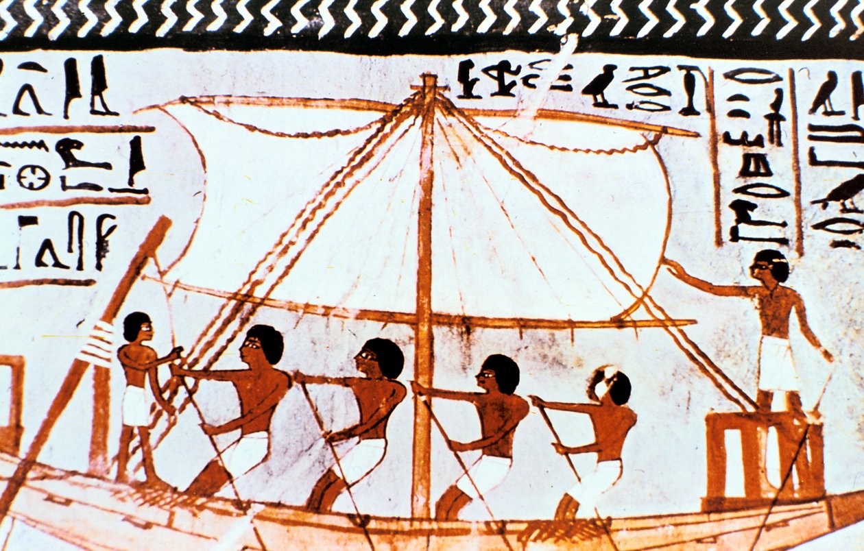Malowidło ścienne z grobowca Sennefera, Abydos, Starożytny Egipt, XVIII dynastia, ok. 1450 pne autorstwa Unbekannt