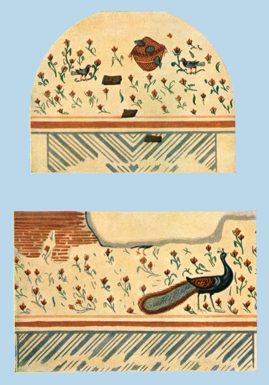 Malowidła ścienne w chrześcijańskim grobowcu, Sart, Turcja, 1928. autorstwa Unbekannt