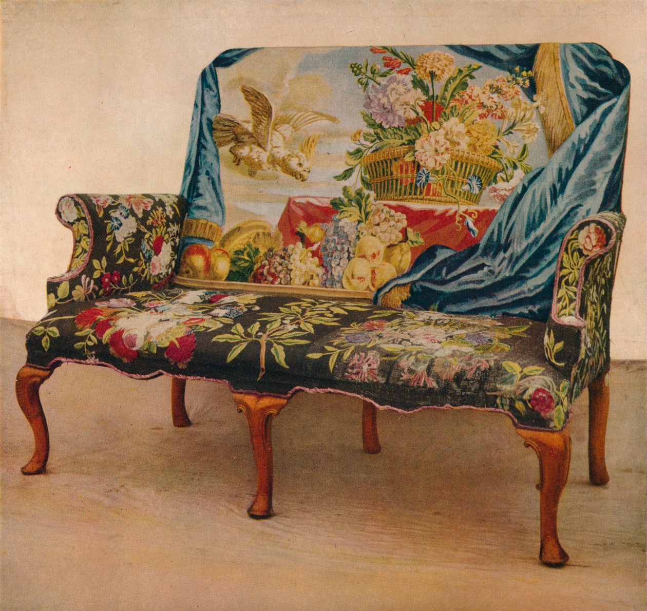 Sofa Orzech z Gobelinem Soho, ok. 1730, 1929 autorstwa Unbekannt