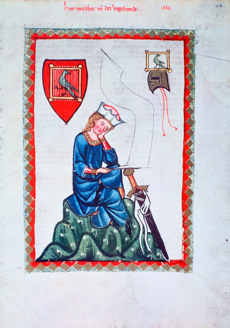 Walther von der Vogelweide, 1304-1340 autorstwa Unbekannt