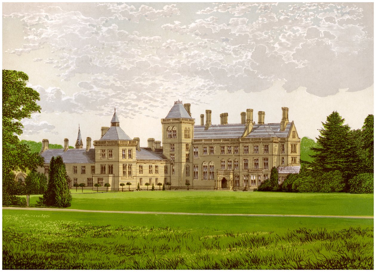 Walton Hall, Warwickshire, dom Baroneta Mordaunta, ok. 1880 r. autorstwa Unbekannt