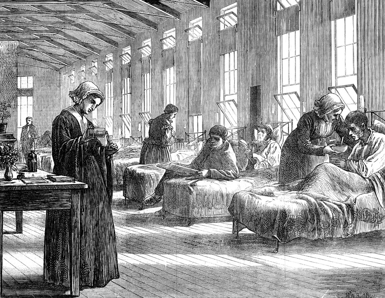 Oddział w szpitalu Hampstead dla ospy, 1871 autorstwa Unbekannt