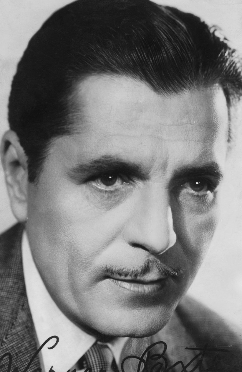 Warner Baxter, 1889-1951, amerykański aktor, lata 30.-40. Podpisane zdjęcie autorstwa Unbekannt