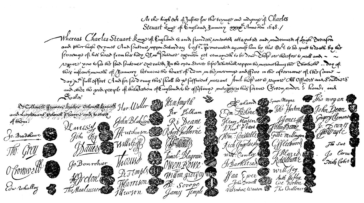 Nakaz egzekucji króla Karola, 1648, 1909 autorstwa Unbekannt