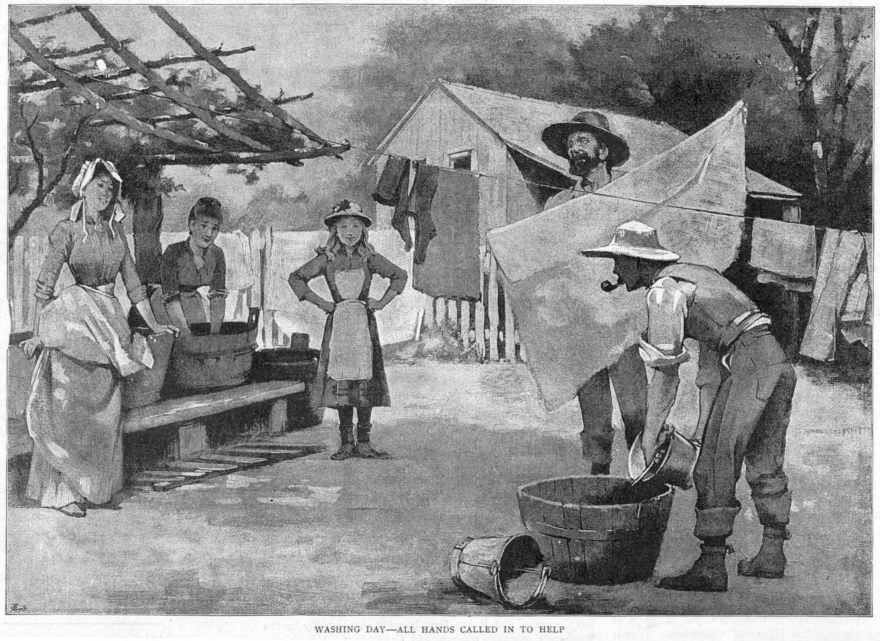 Dzień prania — wszystkie ręce wezwane na pomoc, 1889 r. autorstwa Unbekannt