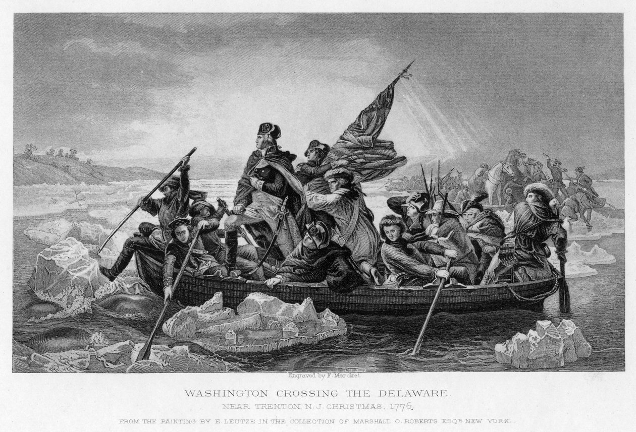 Waszyngton przekraczający Delaware, 1776 autorstwa Unbekannt