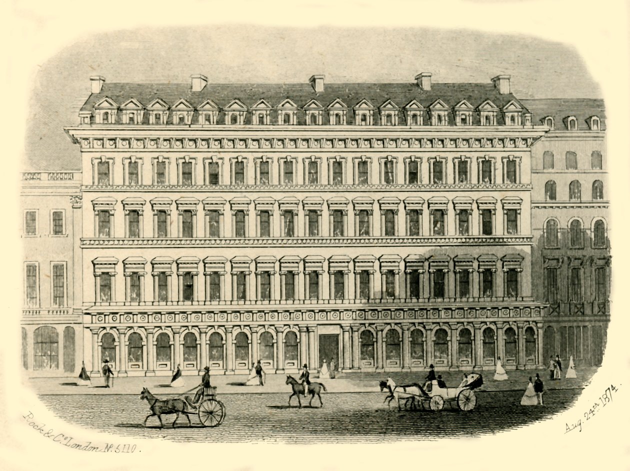 Hotel Waszyngton, Liverpool, 1874. autorstwa Unbekannt
