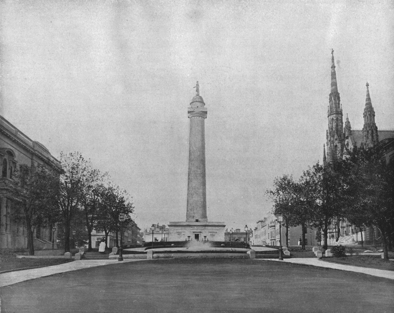 Pomnik Waszyngtona, Baltimore, Maryland, USA, ok. 1900. autorstwa Unbekannt