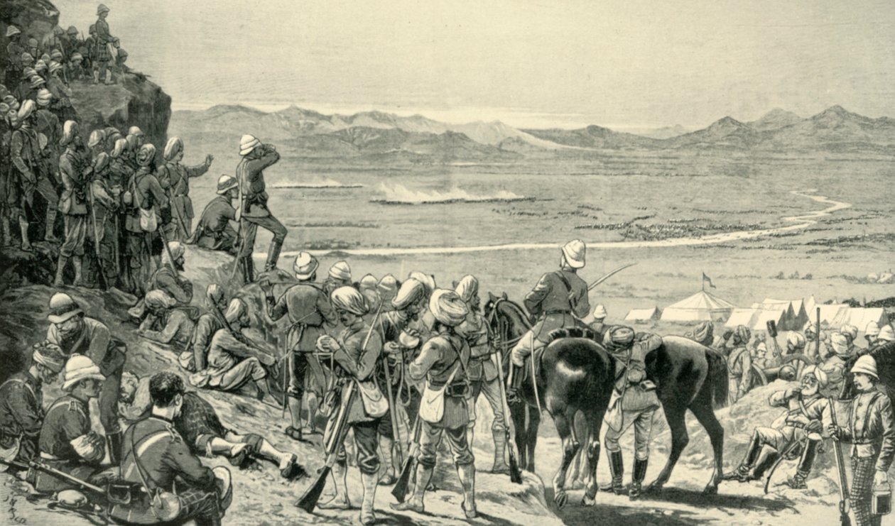Oglądanie pogromu wojsk afgańskich z góry Bab Wali, 1 września 1880, 1901. autorstwa Unbekannt