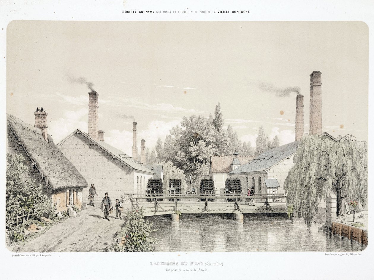 Energia wodna, walcownie sprzed 1900 r. (Laminoirs) w Bray, Francja autorstwa Unbekannt