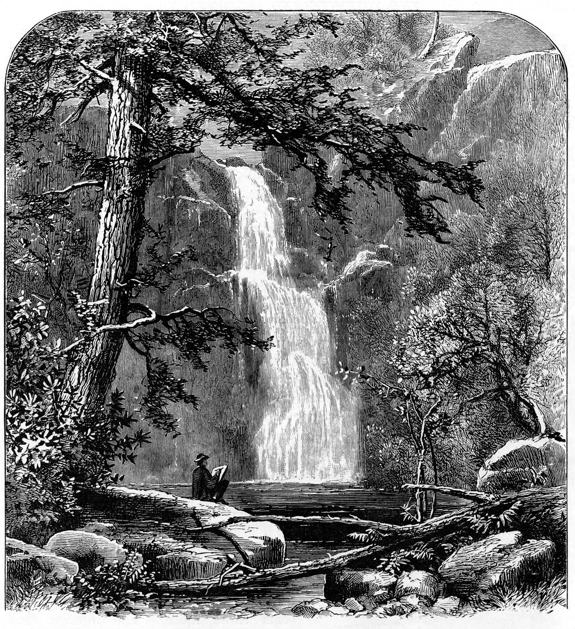 Wodospad w dolinie Yosemite, Kalifornia, USA, ok. 1875 r. autorstwa Unbekannt
