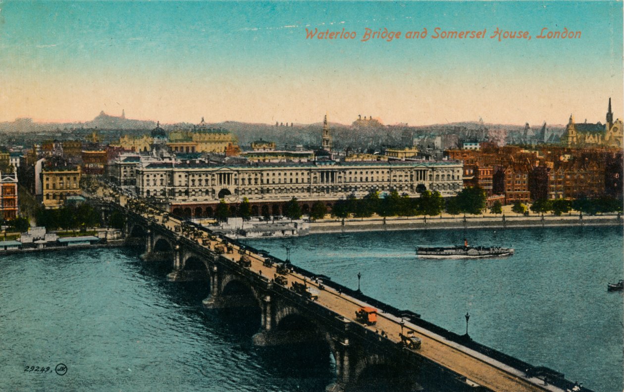 Waterloo Bridge i Somerset House, Londyn, ok. 1910. autorstwa Unbekannt