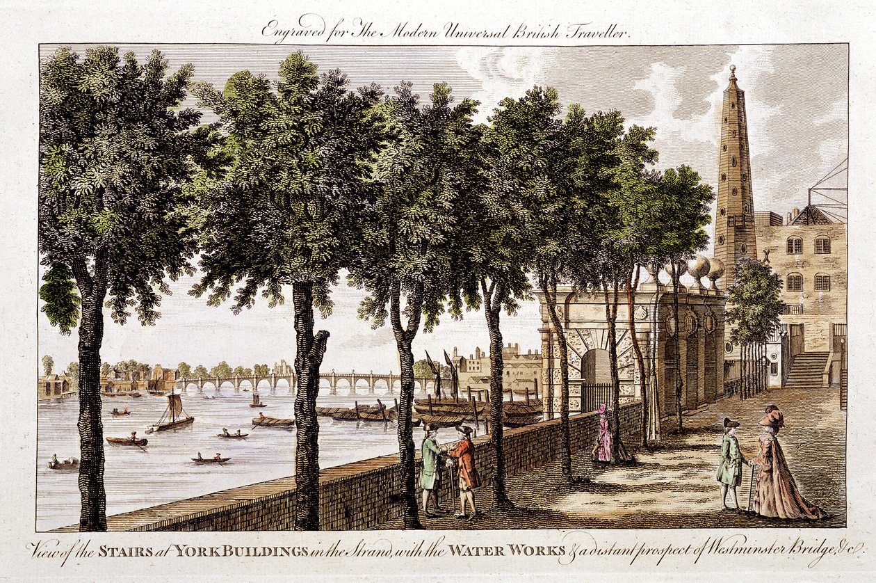 Wodociągi w York Buildings, Strand, dostarczające wodę do Londynu z Tamizy, 1790 autorstwa Unbekannt