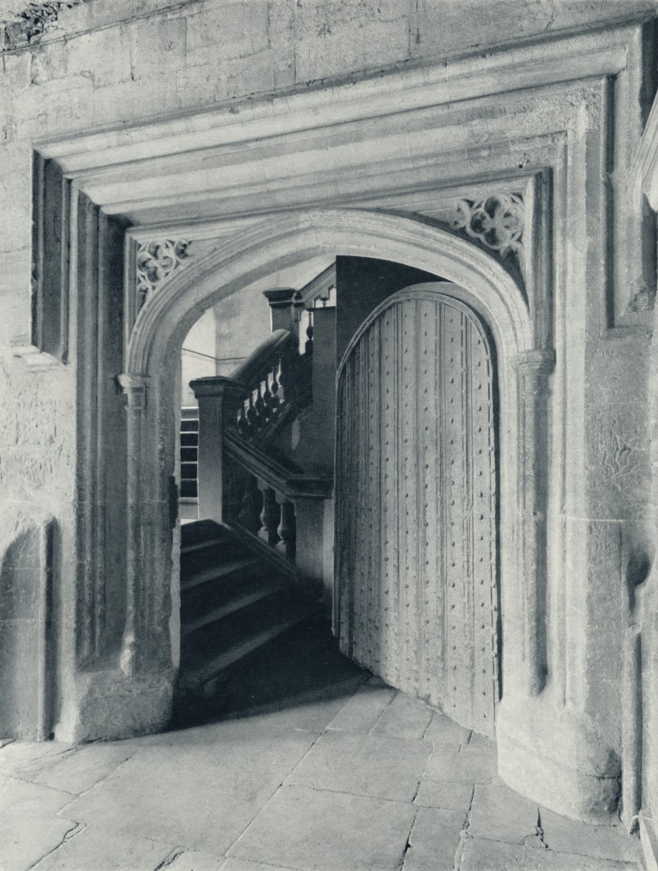 Waynfletes North Door, z XVII-wiecznymi schodami do liceum i antechapel, 1926 autorstwa Unbekannt