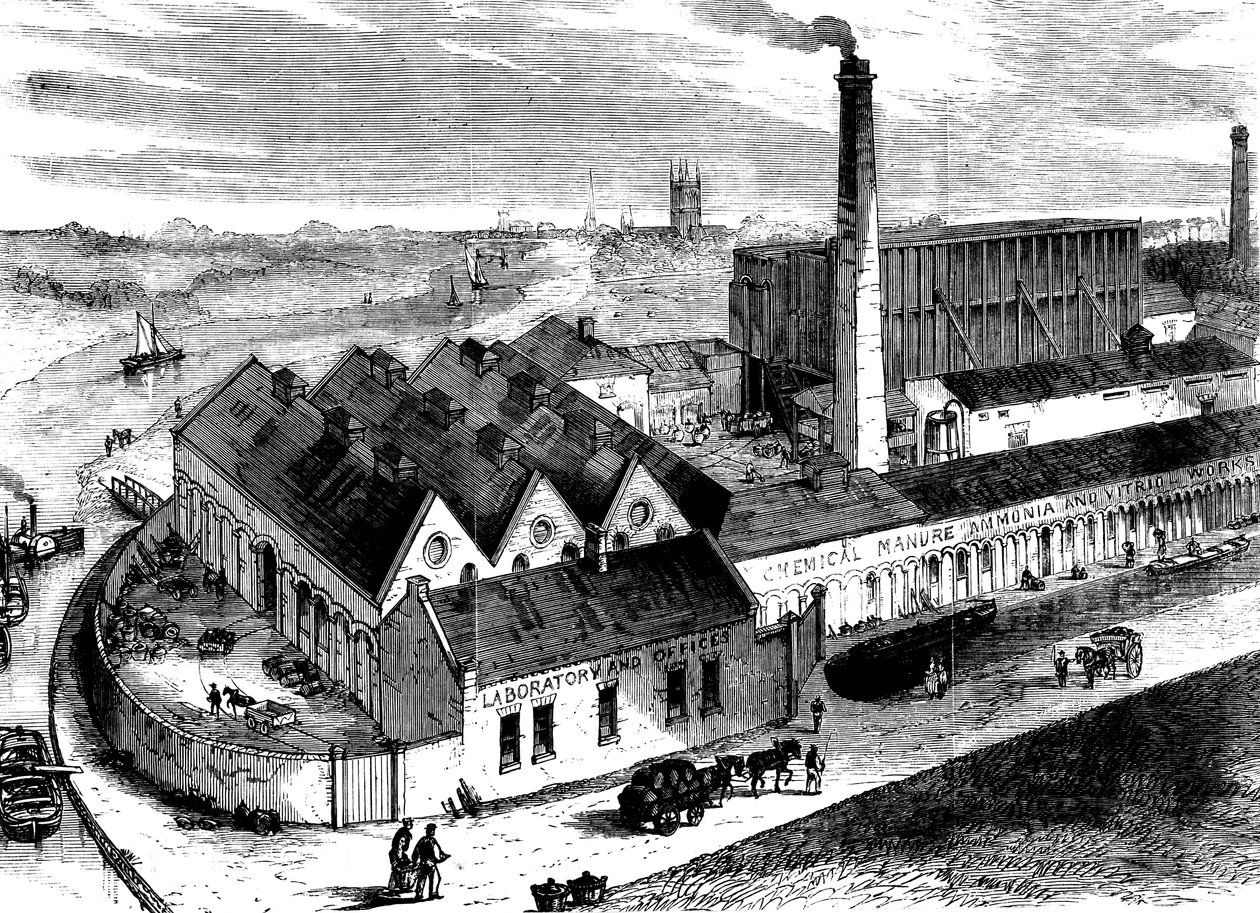 Fabryka chemiczna Webbs, Diglis, Worcestershire, c1860 autorstwa Unbekannt