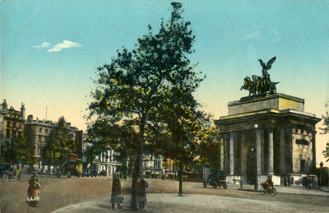 Wellington Arch, Wejście do Green Park, Londyn, c1915. autorstwa Unbekannt