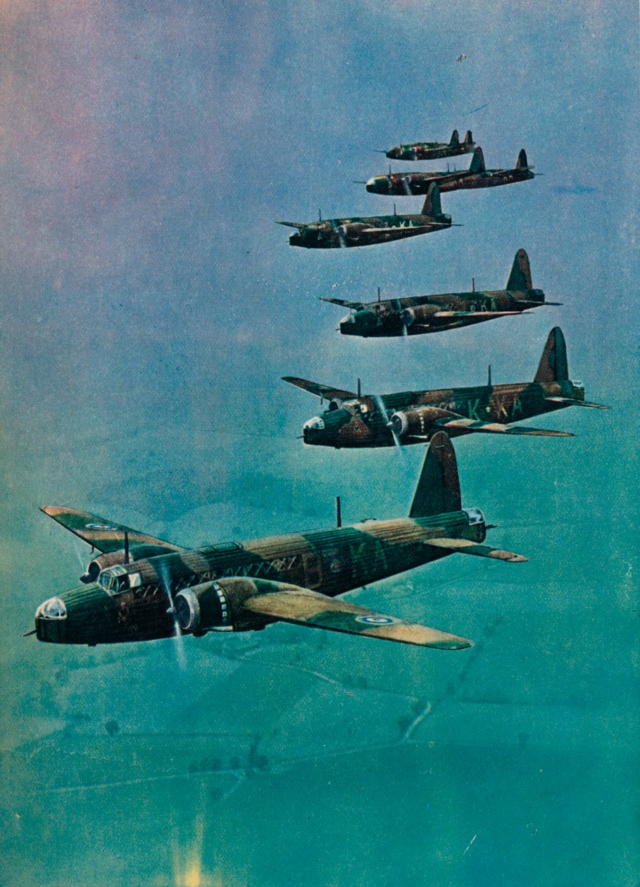Bombowce Wellington w formacji, 1940 autorstwa Unbekannt