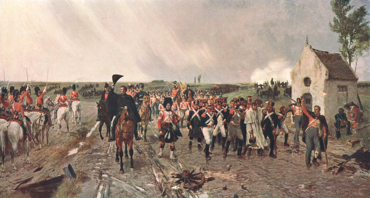 Marsz Wellingtonów od Quatre Bras do Waterloo, 1815, c1878, c1902. autorstwa Unbekannt